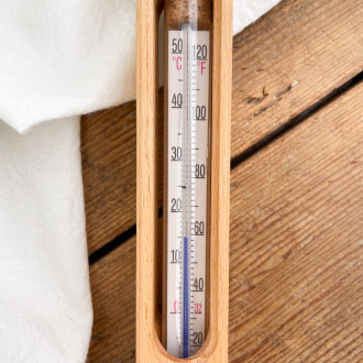 Wooden bath thermometer