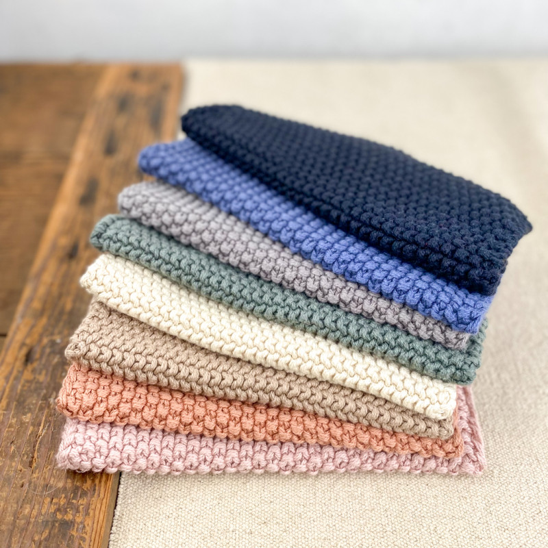 Colorful knitted potholder