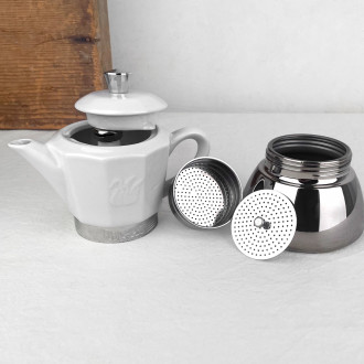 gAT chic white porcelain Italian coffeemaker