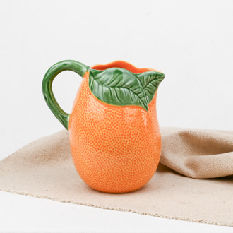 Orange pitcher Bordallo Pinheiro