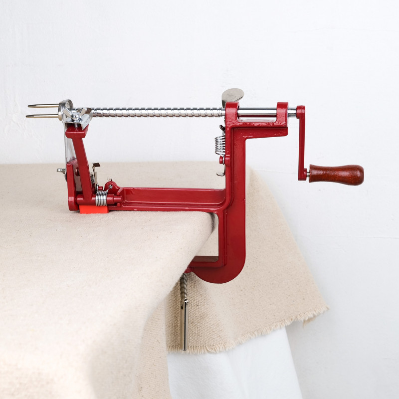 Apple peeler with clamp