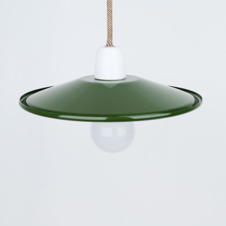 Green enamelled lampshade