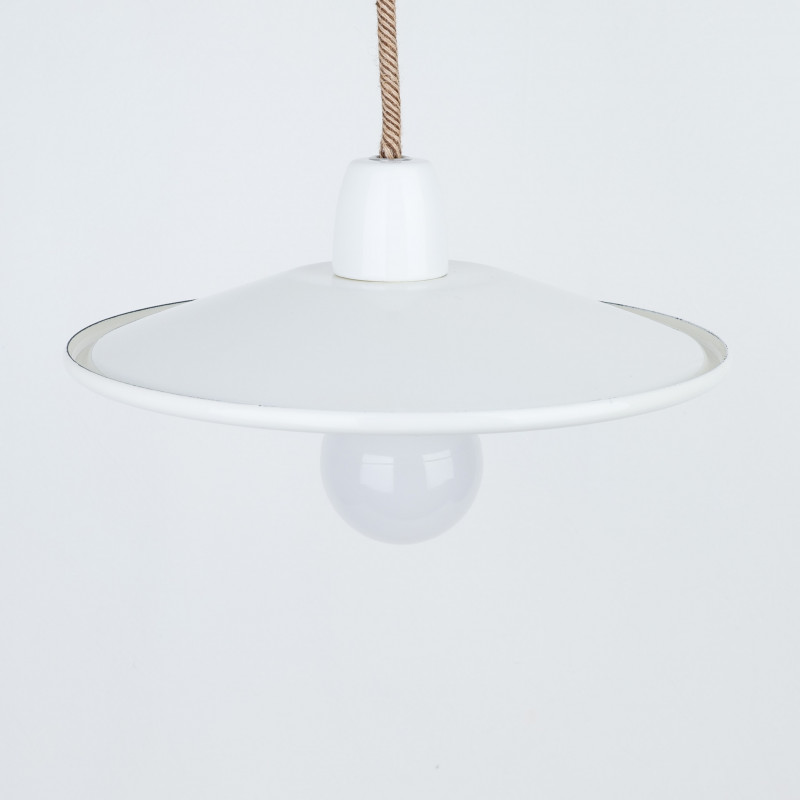 White enamelled lampshade