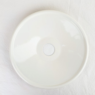 Ecru enamel lampshade