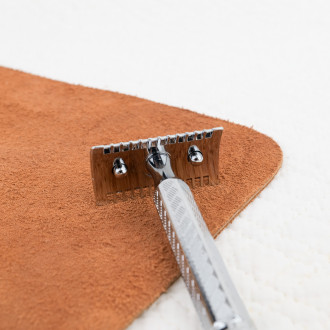 Chrome-plated safety razor with short handle
