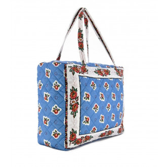 Sac matelassé XXL format 47x36cm anses épaule 70cm coton imprimé