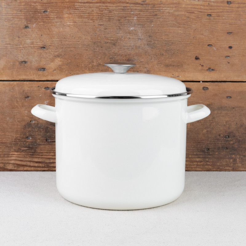 8L Baumalu white enamel catering pot