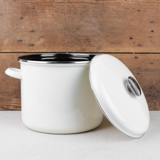 Marmite traiteur  émail blanc Ø26cm 8L Baumalu