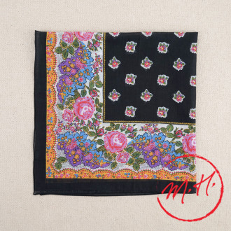 Souleiado pink and black Provencal scarf