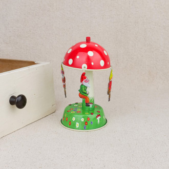 Carrousel mécanique champignon et gnomes