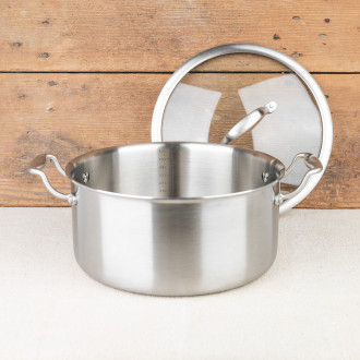 Faitout inox avec couvercle en verre
