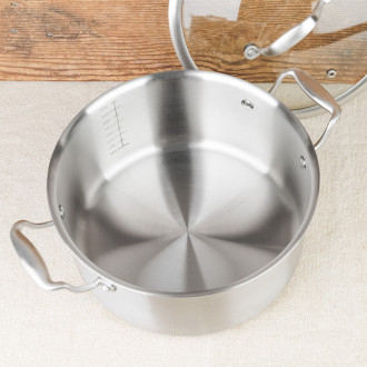 menastyl Triply 24cm stainless steel pot made in France