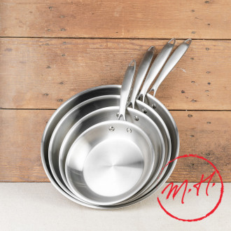 Three-layer stainless steel frying pan