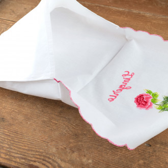 Pink embroidered Lingerie bag