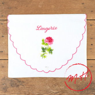 Pochette brodée Lingerie Rose