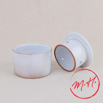 200ml white glazed stoneware water butter dish