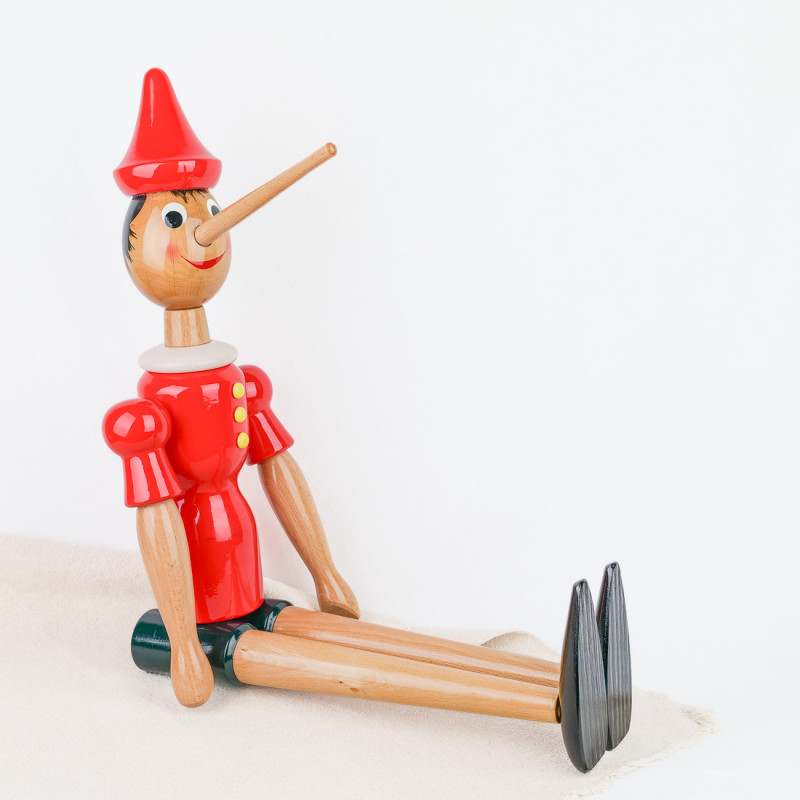 Giant articulated wooden Pinocchio 95cm
