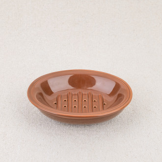 Porte-savon céramique marron