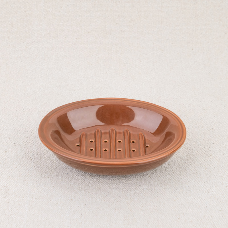 Porte-savon céramique marron
