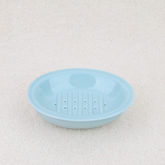 Blue ceramic soap dish