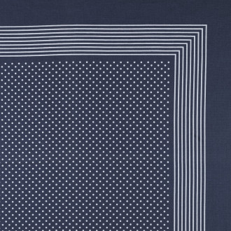 Carré bleu à pois blanc