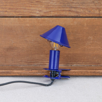 Blue mushroom clip lamp