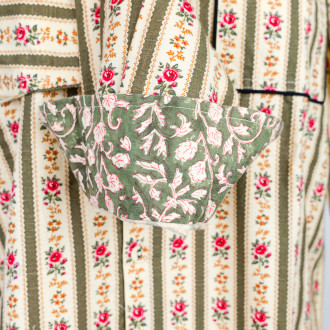 Shirt with khaki and pink trim