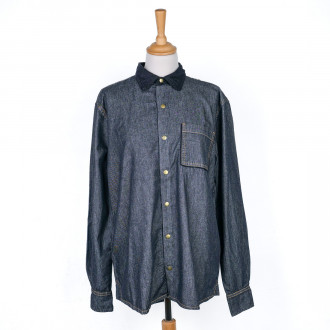 Mixed denim and corduroy shirt