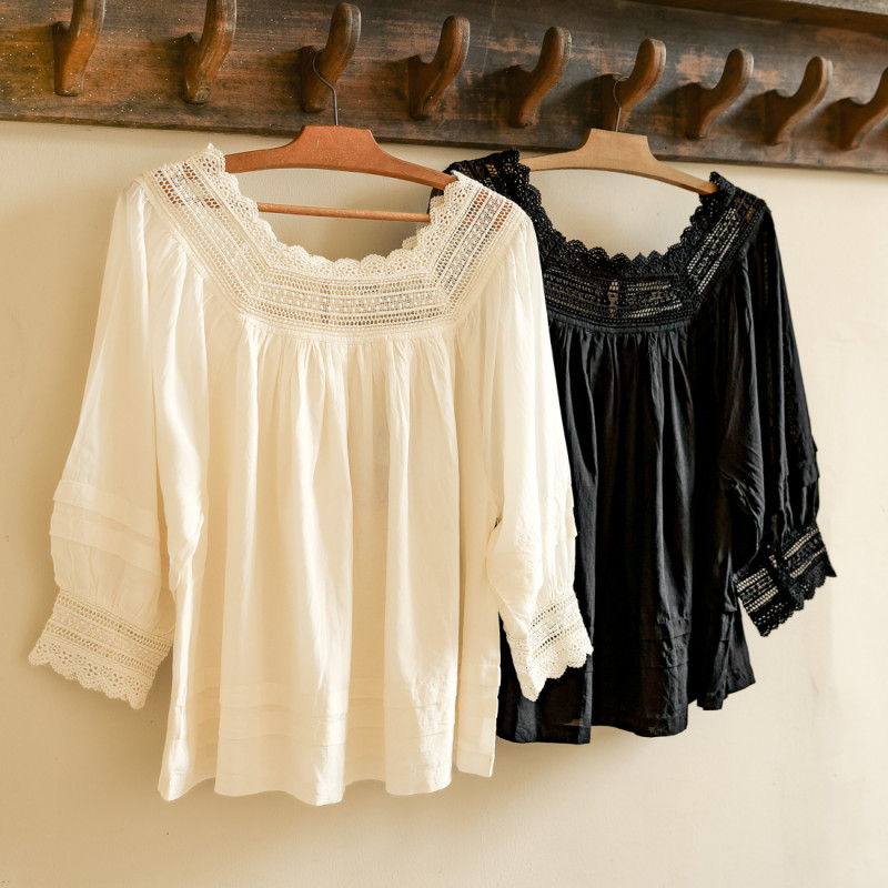 Blouse col dentelle