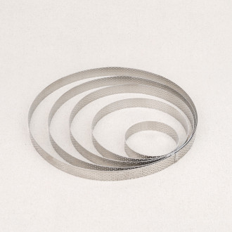 Cercle à tarte perforé en inox De Buyer