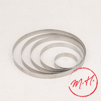 Perforated stainless steel pie ring De Buyer