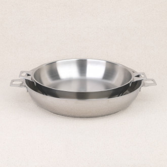 Twisty stainless steel frying pan De Buyer stackable