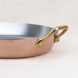 Oval casserole dish brass handles handles