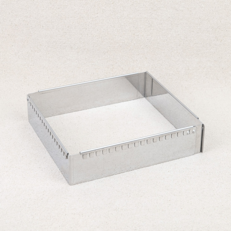 Extendable square stainless steel cooking frame De Buyer