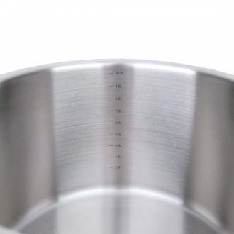 Braising pan De Buyer brushed stainless steel with graduations