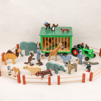 Zoo and its wooden animals