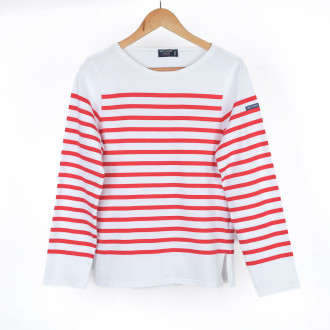 Red and white sailboat