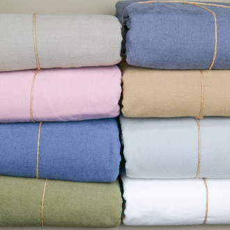 Linen and colored cotton comforter cover