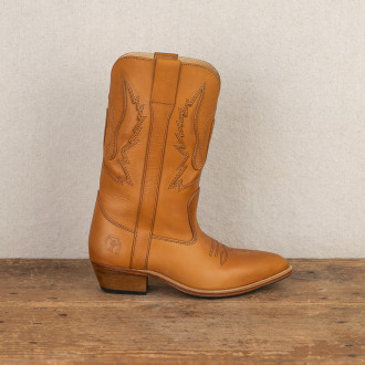 Natural leather gardiane santiag boot