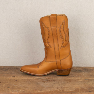 Natural leather gardiane santiag boot