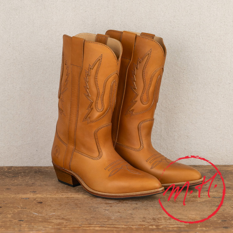 Botte gardiane cuir naturel
