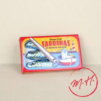 Canned milk chocolate sardines