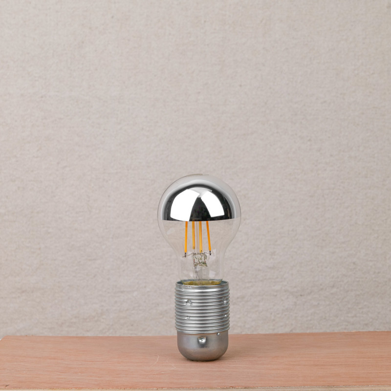 E27 LED silver cap bulb