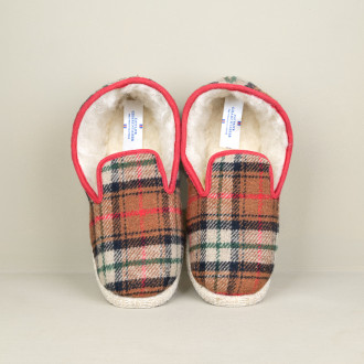 Traditional Charentais tartan slippers