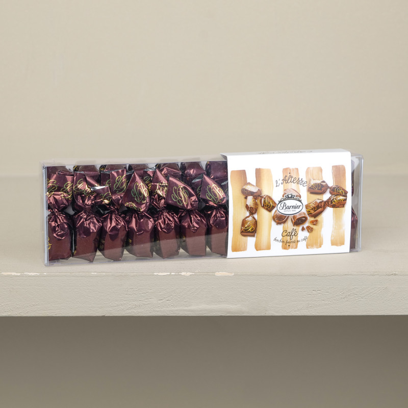 Reglet of coffee-filled candies