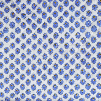 Dessus de lit piqué pâquerette bleue