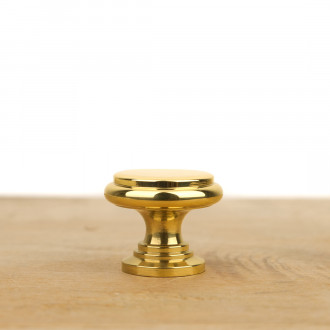 Bouton de meuble plat laiton poli