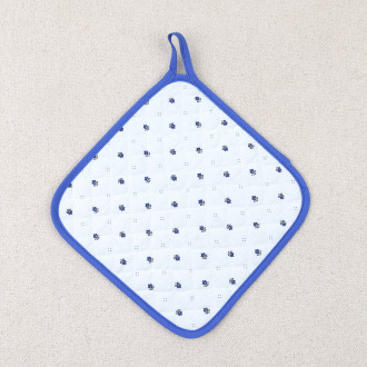 Manique carrée calisson bleu