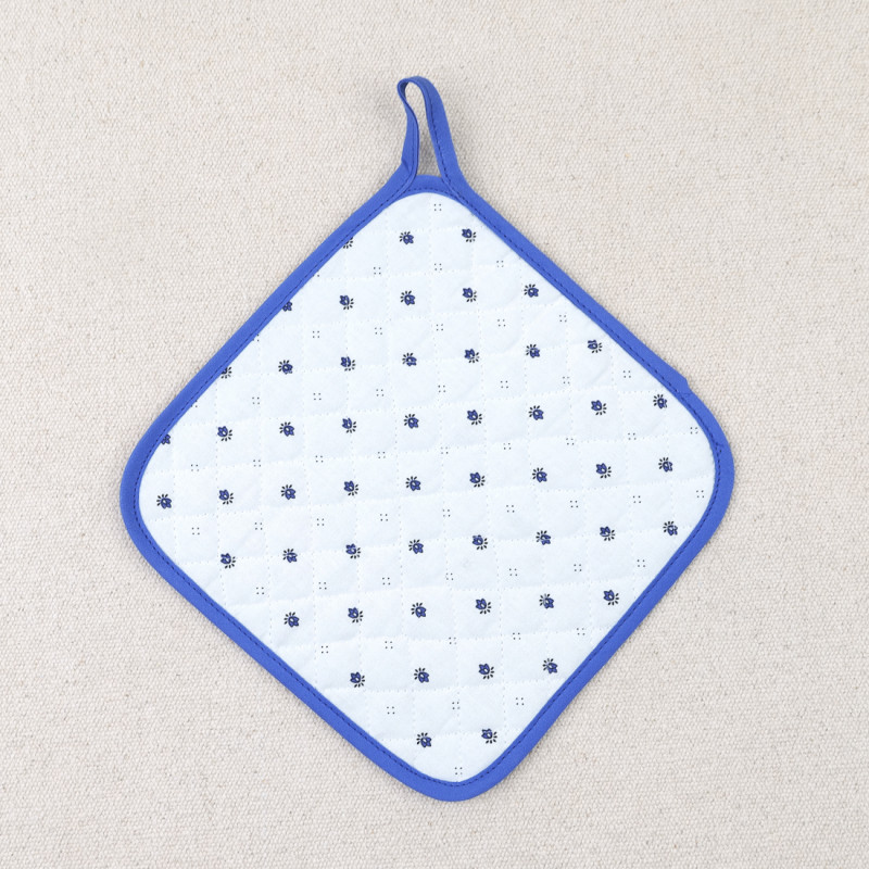 Manique carrée calisson bleu