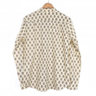 Chemise provençale motif aubépine beige